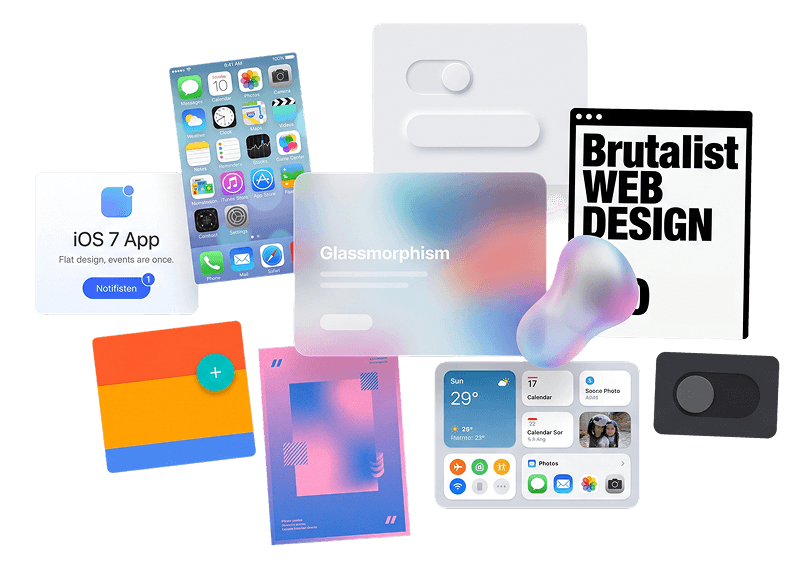 A decade of curated design inspiration — flat design, glassmorphism, neumorphism, brutalist web and more
